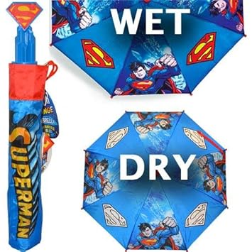 Superman Color Change All Over Print Retractable Umbrella-Change Color When Wet!
