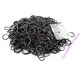 Rainbow Loom Rubber Bands 3000pcs with Crochet Hook and S_clips (Black)