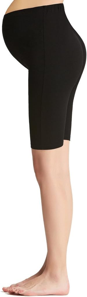 Maternity Belly Support Mini-Ribbed Stretch Short Leggings