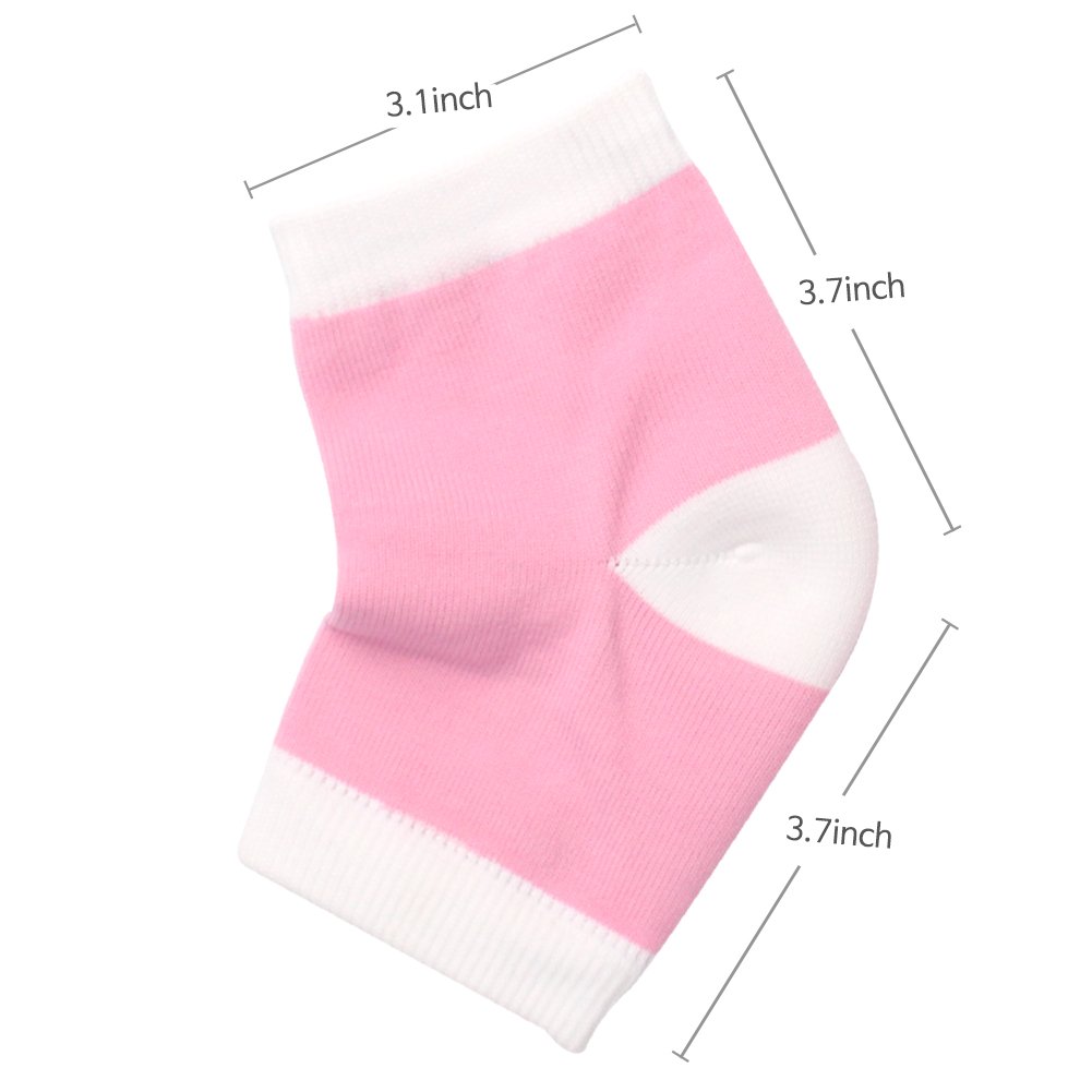 Moisturizing Gel Heel Socks For Men and Women - Open Toe Soft Silicon Sock for Dry Cracked Feet and Pain Relief (Pink)