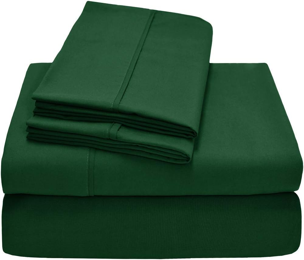 Empire Home Greek Collection Bed Sheet Set - Brushed Microfiber 1800 Bedding - Hypoallergenic 4-Piece Set (Forest Green, King Size)
