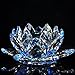 Lotus Crystal Lotus Flower Tea Light Candle Holder, Decor Collection,Valentine's Day Decor Gifts,Tuscom (Blue)