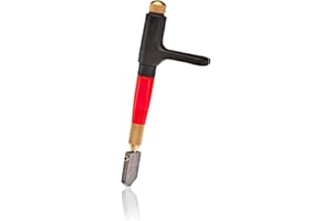 TOYO TC21SVR Custom Grip Supercutter Glass Cutter | Red - Straight Blade | Four-Position, Customizable Ergonomic Handled to Fit Most Hands | TAP Wheel Technology Supercutter | Made in Japan