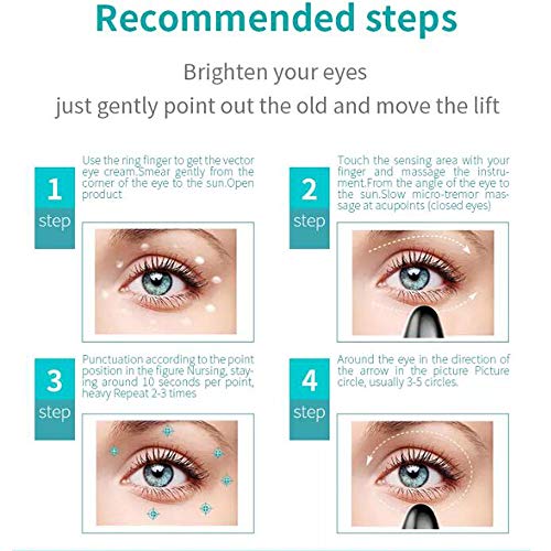 40℃ EMS Heated Eye Massager, Anti-Aging Galvanic Facial Massager Bar, Rechargeable Eliminate Wrinkles,High-Frequency Vibration - Relieve Your Dark Circles, Blackheads and Puffiness Perfectly