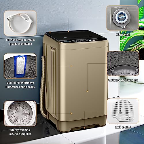 Full Automatic Washing Machine, AYCLIF 17.7 lbs Apartment Washing