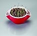 kody Double Dish for Pistachios, Peanuts, Edamame, Cherries, Nuts, Fruits, Candies, Snacks Plastic Serving Dishes and Bowls (Cherry Red)