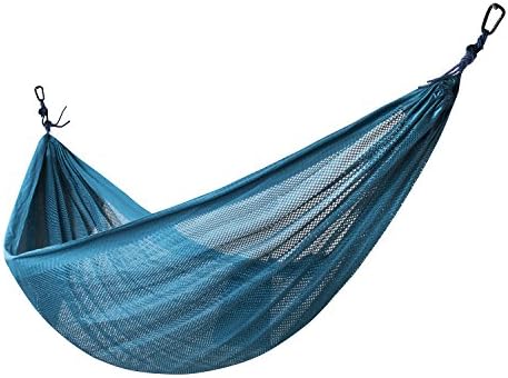 XiYoYo Parachute Hammock Soft Strengthened Polyester Nylon Breathable Mesh 10860in Large Size 600lbs Capacity For Camping, Travel, Outdoors, Backpacking (Teal Blue)