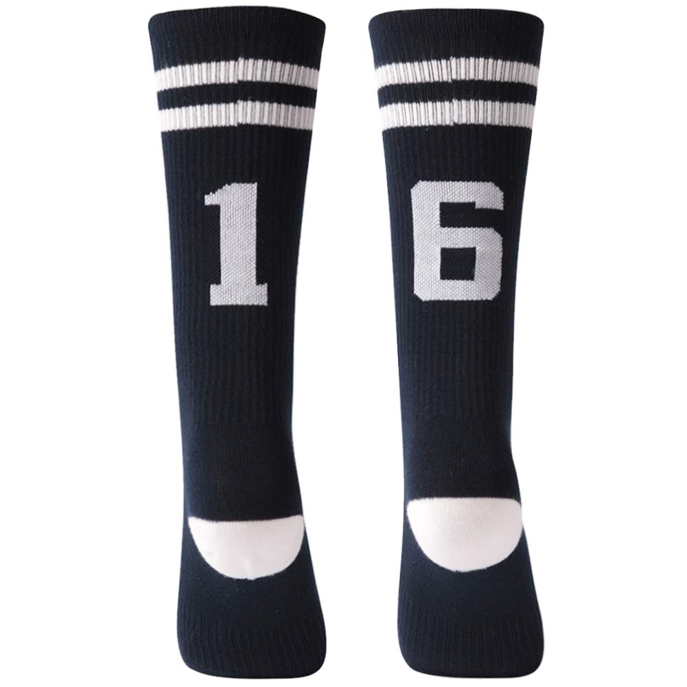 Youth Team Sports Socks Colorfox Teen Custom Number Crew Socks for Soccer Football Basketball 1 Pair Navy Youth Team Sports Socks Colorfox Teen Custom Number Crew Socks for Soccer Football Basketball 1 Pair Navy