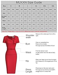 MUXXN Vestido para té o cóctel, con cintura con cinturón, manga corta estilo Audrey Hepburn, para damaes.