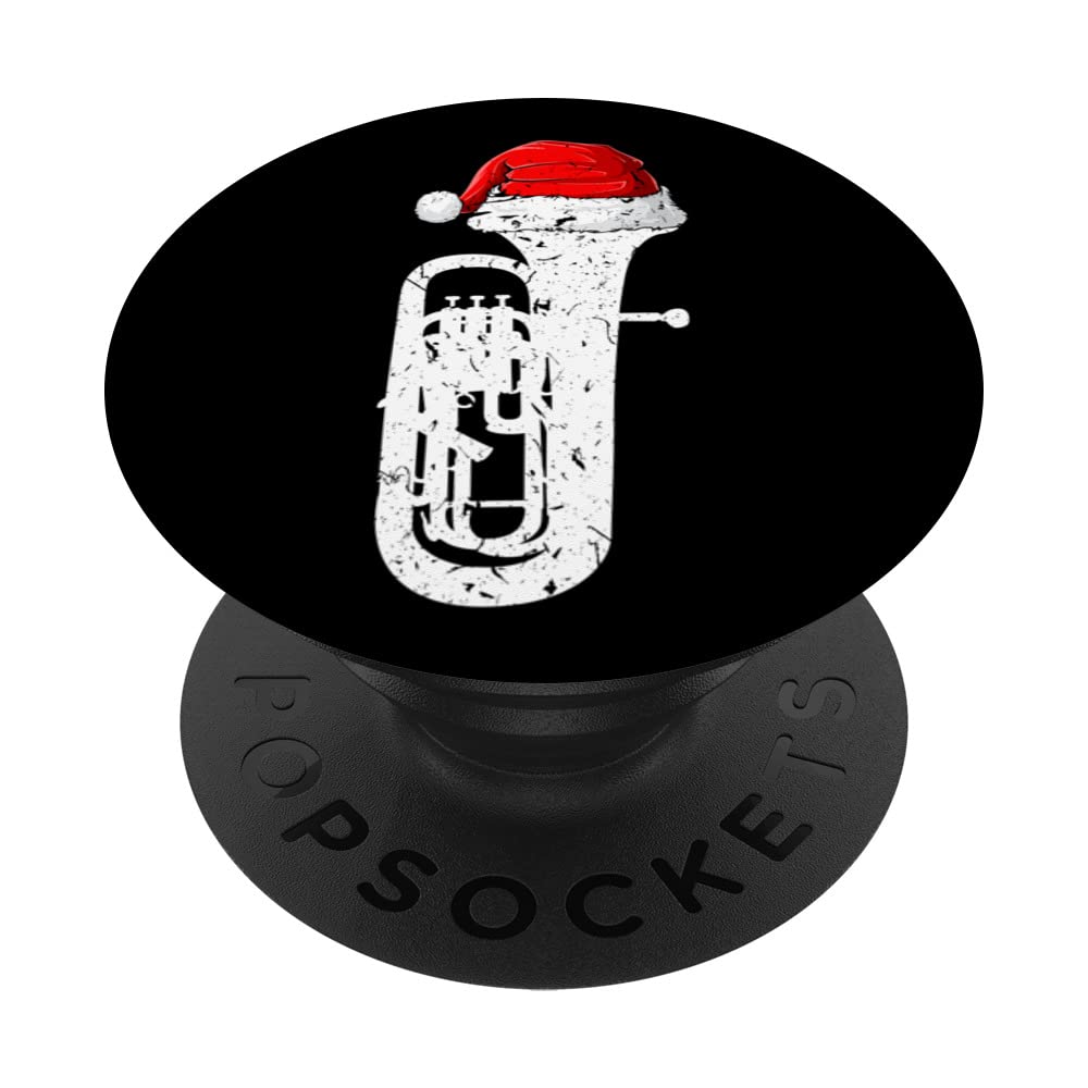 Tuba Santa Hat Christmas Xmas PopSockets Swappable PopGrip