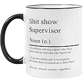 Fatbaby Shit Show Supervisor Mug Gifts, Miracle Worker Mug, Funny Gift for Boss Team Manger Director Thank You Gift 11OZ Tea Cup