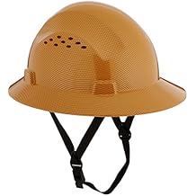 Fiberglass Natural Tan Full Brim Hard Hat with Fas-trac Suspension