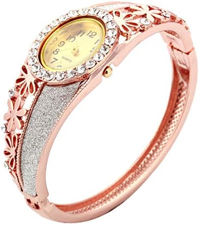 Womens Quartz Bangle Wrist Watch Lady Crystal Jewelry Bracelet Watches