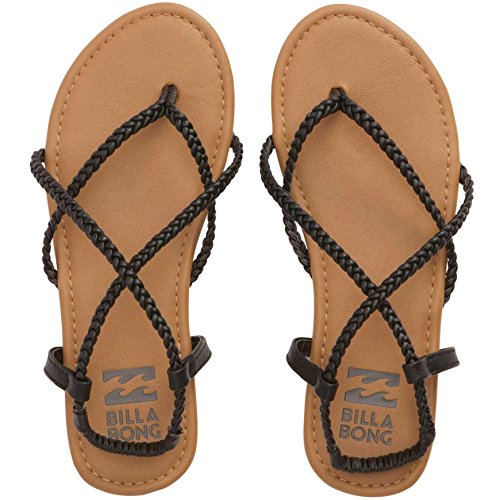 Billabong Women's Crossing Over Flat Sandal, Off Black, 8 M US