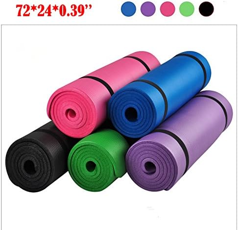 Alightup Yoga Premium Exercise Mat 72" x 24" x 0.39" Thick Anti-Tear Anti-skid Workout Mat And Yoga Mats with Carrying Straps for Exercise, Yoga and Pilates（Multiple Colors）