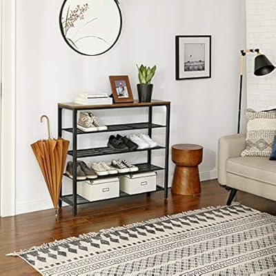 Amazon Com Vasagle Shoe Rack 5 Tier Shoe Storage Organizer With