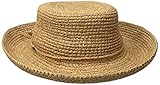 Scala Women's Crocheted Raffia Hat With Drawstring, Tea, One Size