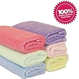 Luv Your Baby 6 Pack of 100% Bamboo Washcloths, Perfect 10