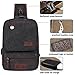 VICUNA POLO Canvas Sling Bag USB Charge Sport Travel Crossbody Backpack For Men(black)
