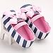 Ecosin® Baby Girl stripe Bowknot Shoes Toddler Soft bottom toddler shoes (11/0-6months)