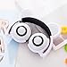 iGeeKid Kids Headphones Bear Ear-Inspired USB Rechargeable LED Backlight,Wired On/Over Ear Gaming Headsets 85dB Volume Limited for Girls,Boys,Compatible for Kids Tablet,iPad,iPhone,Android,PC(White)