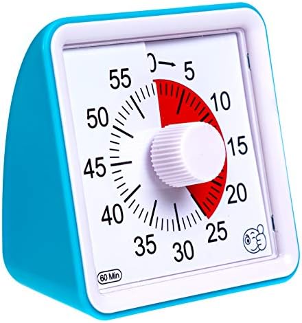 Wynnline 60分ビジュアルアナログタイマー カウントダウン時計 自宅 オフィス 学校 教室 大音量チッキングなし スポーツ キッチン分タイマー 未使用品 低高 60秒アラーム ブルー 3 ゲーム用