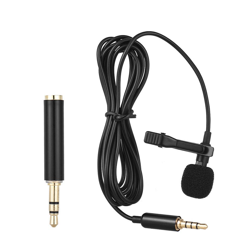 ANCLLO Professional Grade Lavalier Lapel Microphone Omnidirectional Mic with Easy Clip On System Perfect for Smartphone Camera Live-steam Podcast Interview