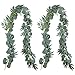 Outgeek Artificial Eucalyptus 2PCS 6.5ft Artificial Silver Dollar Eucalyptus Leaves Garland Artificial Willow Leaves Hanging Greenery Garland Artificial Vine Wedding Decorations Indoor Outdoor (2PCS)