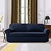 SUBRTEX Stretch Sofa Slipcover 2 Piece Sofa Cover 3 Seater Soft Couch Slipcover Washable Furniture Covers, Jacquard Fabric Small Checks(Navy,Sofa)