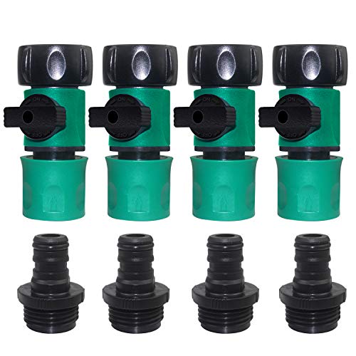 WeiMeet 8 Pieces Plastic Garden Hose Quick Connector with Shutoff Valves 3/4 Inch GHT Male and Female Quick Connectors for Water Hose Coupling Quick Release Water Hose Fittings and Adapters(4 Sets) - Thumbnail 7