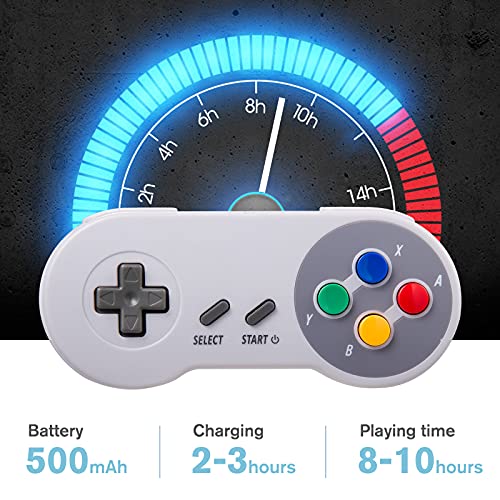 KIWITATA Wireless Classic SNES USB Controller, 2.4G Rechargeable Retro SNES Remote Emulator Gamepad Controller for Windows 11/XP/8/7 MAC RetroPie