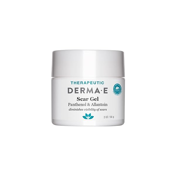 DERMA E SCAR GEL – SCAR TREATMENT FOR FACE – HYDRATING GEL FOR ACNE SCARS, BURNS & STRETCH MARKS WITH PANTHENOL & ALLANTOIN, 2 OZ