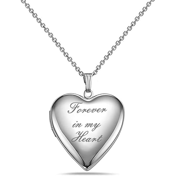 Caiyao Vintage Engraved Flower Empaistic Photo Locket Hold Picture Oval Round Pendant Necklace Antique Carved Pattern Souvenir Memorial Clavicle Jewelry For Women-1