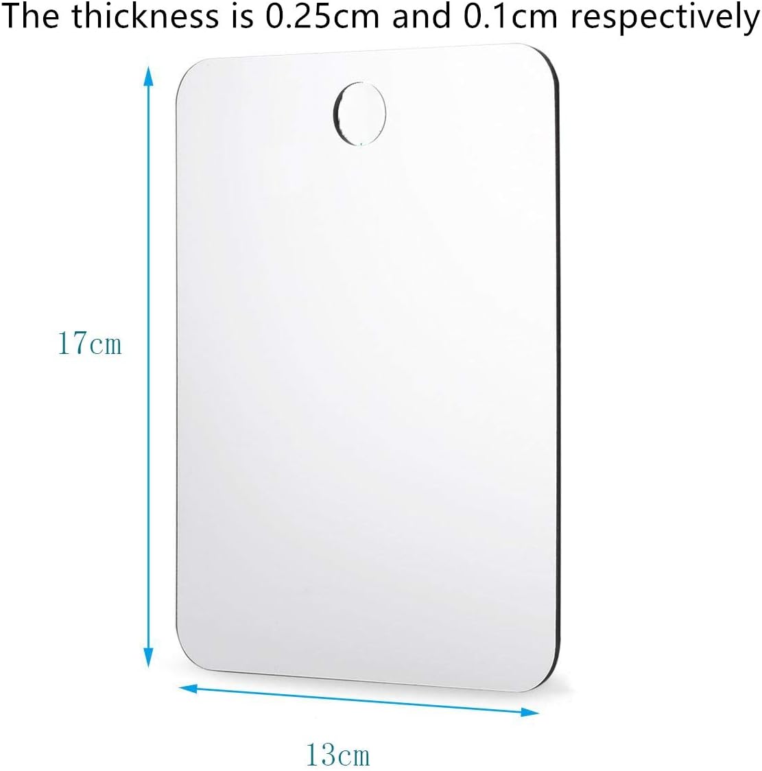 2 Pieces Fogless Shower Mirror,Anti-Fog Makeup Mirror,Shower Mirror Shave Makeup Fogless Mirror Lightweight Frameless Mirror with 2 Pieces Adhesive Hooks, 6.8 x 5.2 Inch: Kitchen & Dining