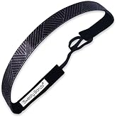 Sweaty Bands Womens Girls Headband - Non-Slip Velvet-Lined Exercise Hairband - Finish Line Charcoal 5/8-Inch