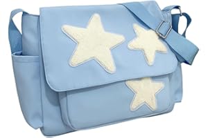 YILCER Cute Messenger Bag, Aesthetic Crossbody Bag, Y2K Star Grunge Bag Emo Shoulder Tote Purse for Women