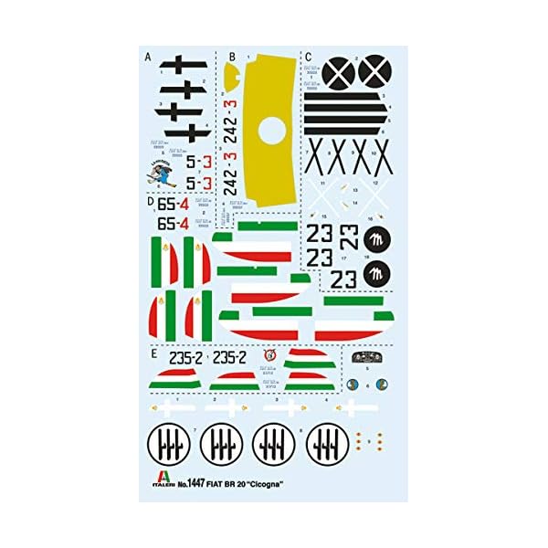 Italeri 1447S 1:72 FIAT BR.20 Cicogna, originalgetreue Nachbildung, Modellbau, Basteln, Hobby, Kleben, Plastikbausatz, Zusammenbauen, grau – Bild 3