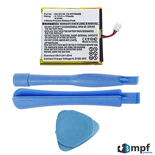 MPF Products 170mAh EB-BR750, EB-BR750ABE Battery Replacement Compatible with Samsung Galaxy Gear S R750, SM-R750 Smart Watch with Installation Tools