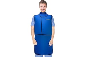 LVCHEN X-Ray Protection Vest Guard with Thyroid Sheild and Lead Vest Lightweight Lead Apron 0.5mmpb Lead Equivalency Protection Lead Apron for Hospitals, Labs, Nursing Homes