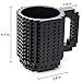 Build-on Brick Mug DIY Coffee Mug Tea Cup Carton Building Blocks Toys, Unique Birthday or Christmas Gift for Children and Adults (1 Pack Bricks)