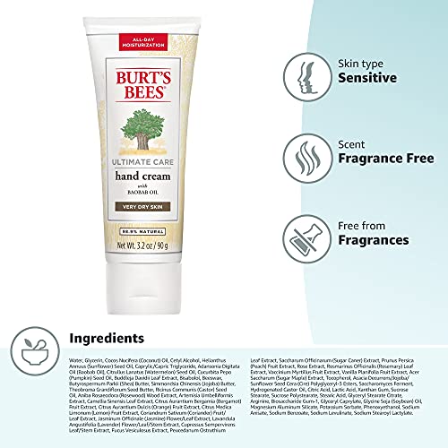 Burt's Bees Hand Cream for Dry Skin, Moisturizing Natural Lotion