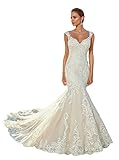 Loyeloy V Neck Elegant Lace Wedding Dresses for