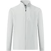 MAELREG Mens Full Zip Up Jacket Casual Stand Collar Lightweight Golf Softshell Windbreaker Jacket for Men 5 Pockets