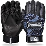 Franklin Sports MLB Digitek Baseball Batting Gloves - Black/Black Digi - Youth Medium