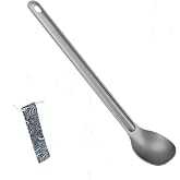 FJYXCHENXM Stainless Steel Long-Handled Spoon (21.8cm) | Backpacking, With Carry Bag, Ideal for Camping, Hiking &amp; Outdoor Meal Prep