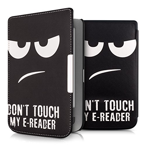 Kwmobile Case For Pocketbook Touch Lux 3 Basic Lux Basic Touch 2 Book Style Pu Leather Protective E Reader Cover Folio Case Don T Touch My E Reader White Black Buy Online In Andorra At Andorra Desertcart Com