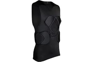 Jellybro Padded Sleeveless Shirt Chest Rib Protector Protective Shirt for Football Rugby Paintball