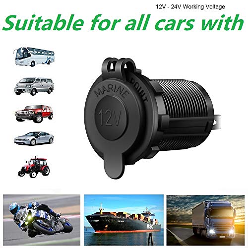 2 Pack Cigarette Lighter Socket Car Marine Motorcycle ATV RV Lighter Socket Power Outlet Socket Receptacle 12V Waterproof Plug - Thumbnail 6