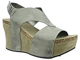 Pierre Dumas Women's Hester-6 Wedge Sandal,Pewter