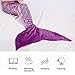 LANGRIA Mermaid Tail Blanket for Adults and Children Soft Warm All Season Snuggle Sleeping Life-Like Little Mermaid Glittering Flannel Throw Blanket for Bed Sofa Couch (60 x 25 inches, Dark Purple)